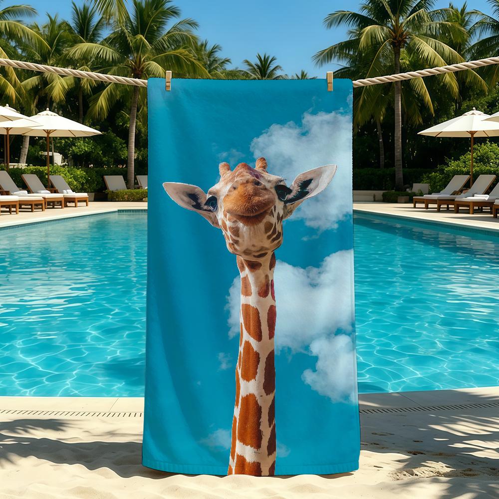 Handtuch Für Draußen Cartoon Camping Strandhandtuch Super Saugfähig Schnell Trocknend Tier Giraffe Sommer Handtuch