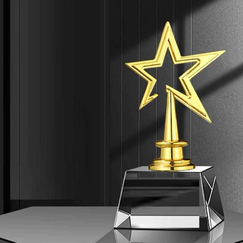 Customized Plastic Crystal Little Star Small Trophy, Commemorative Celebration, Children's Activity Gift, Home Decoration, 1Pc