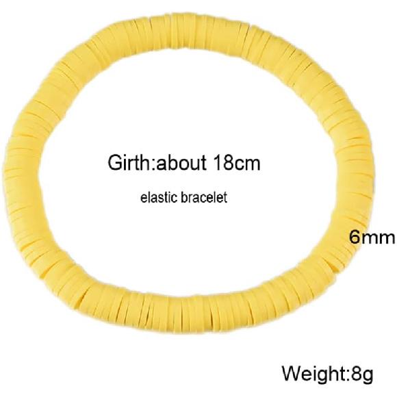 12pcs Friendship Bracelets Beaded Bracelets Heishi Bracelet Cute Bracelets Stack Vinyl Clay Disc Bead Surfer Stretch Summer Beach Bracelets For Women