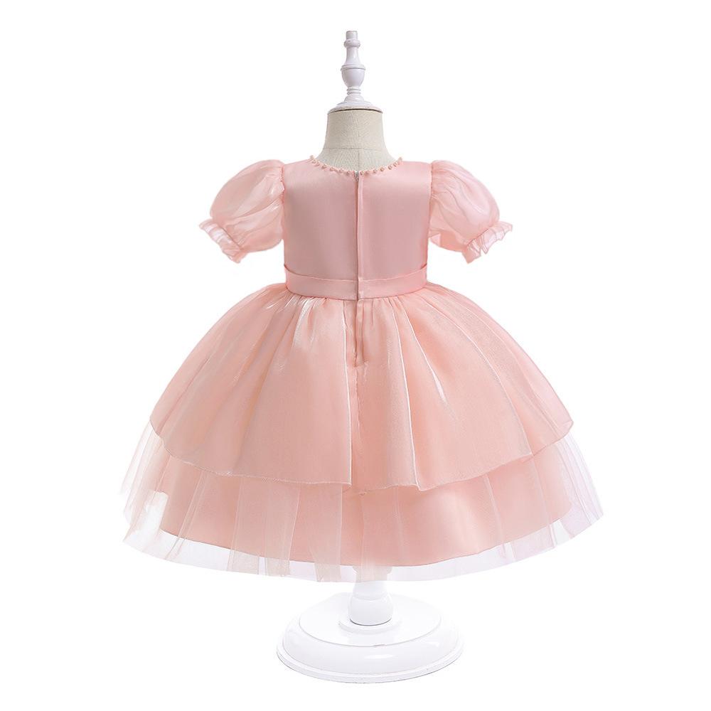 3-10 Years Baptism Wedding  Dress for Baby Girl First Birthday Party Wear Cute Sleeveless Toddler Girl Christening Gown Clothes