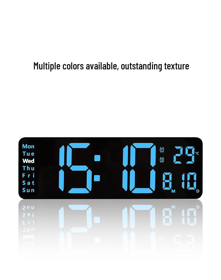 13-Inch Minimalist Wall/Table Clock with Large Digital Display, Multiple Alarms & Multifunction Features - Model 6629
