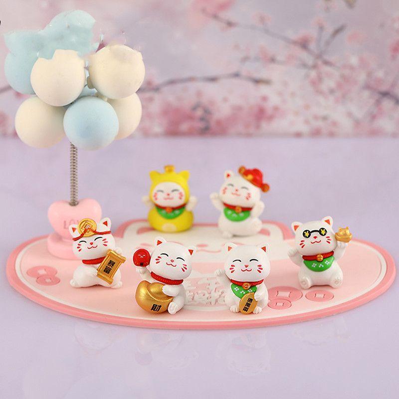 6 buc/set DIY Zână Decorare grădină Desene animat Animal Pisică Miniaturi Mini figuri Mușchi Terariu Micro Peisaj