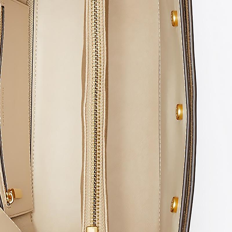 Tory Burch Lee Radziwill Leather Handbag Women Handbags Cream 77238-122