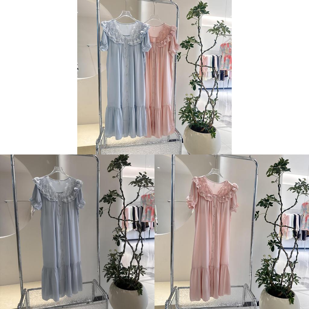 Ice Silk Sleep Dress For Women With Breathable Fabric For Home Comforts