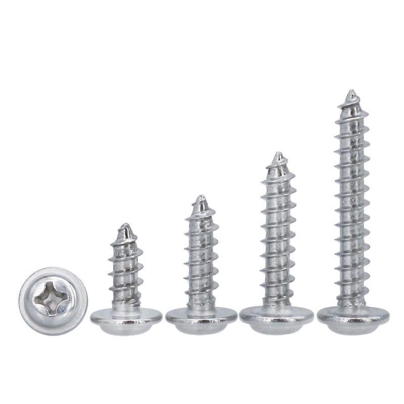 304 Stainless Steel Pan Head Self-Tapping Screws with Washer