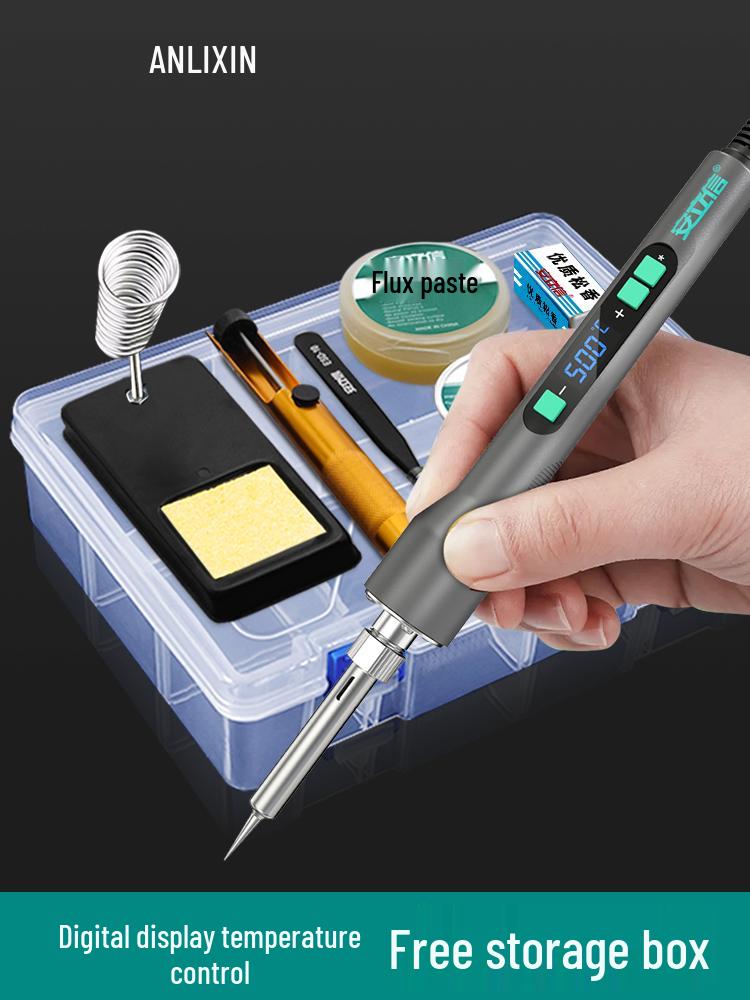 Anlixin Adjustable Temp Digital Soldering Iron High Power Electric Pen for Household Repair