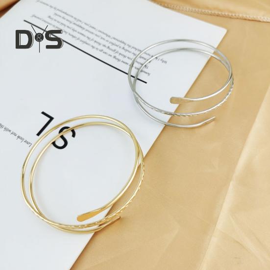 

Женский браслет, открытый регулируемый, трехслойный, однотонный, полированный, с гальваническим покрытием, из нержавеющей стали, легкий, в стиле панк, хип-хоп, крутой браслет для девочек, кольцо на руку, ювелирные изделия