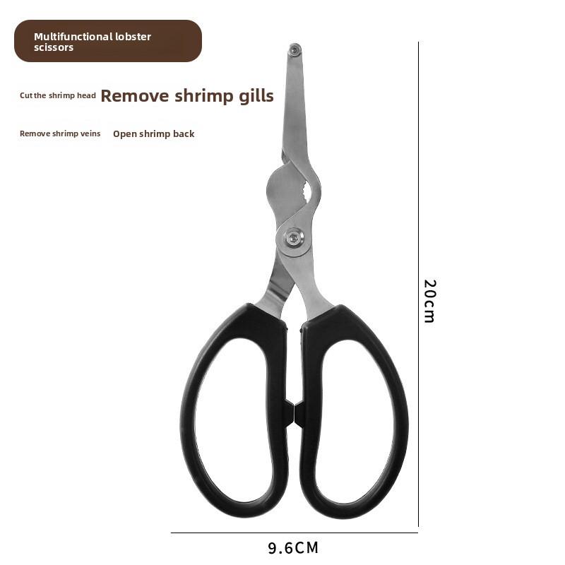 Crab Shrimp Special Scissors for Shrimp Shells and Intestines Home-use Kitchen Multi-functional Shrimp Tail Opening Scissors for Peeling Shrimp Tails.