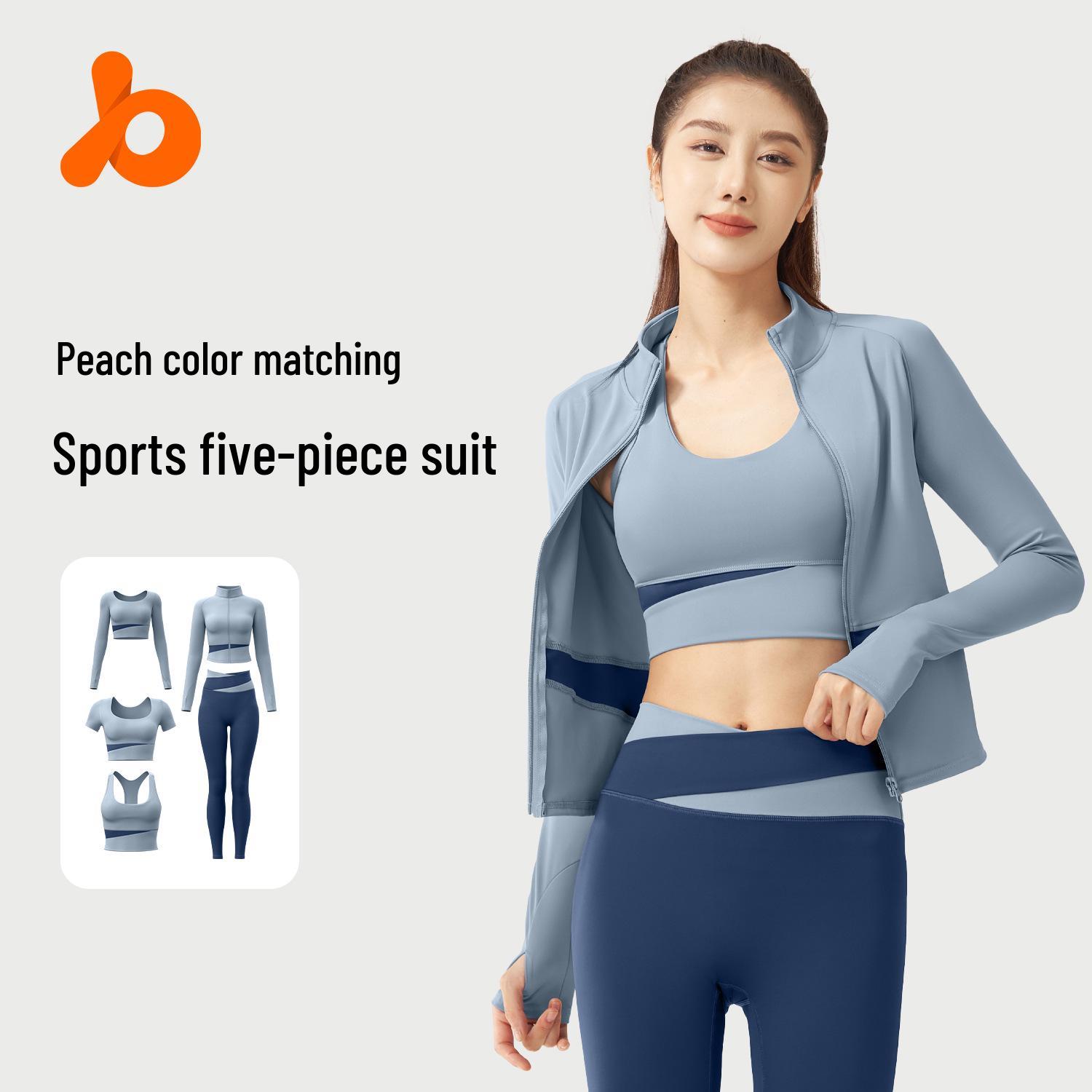 

Комплект для йоги Juyi Hall Colorblock: Ощущение обнаженности, Высокая степень защиты от ударов, Комплект из 5 предметов, Не требуются вкладыши для бюстгальтера. XXL