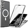 Magnetic Dual Glass MagSafe Case for Samsung Galaxy S24, Silver