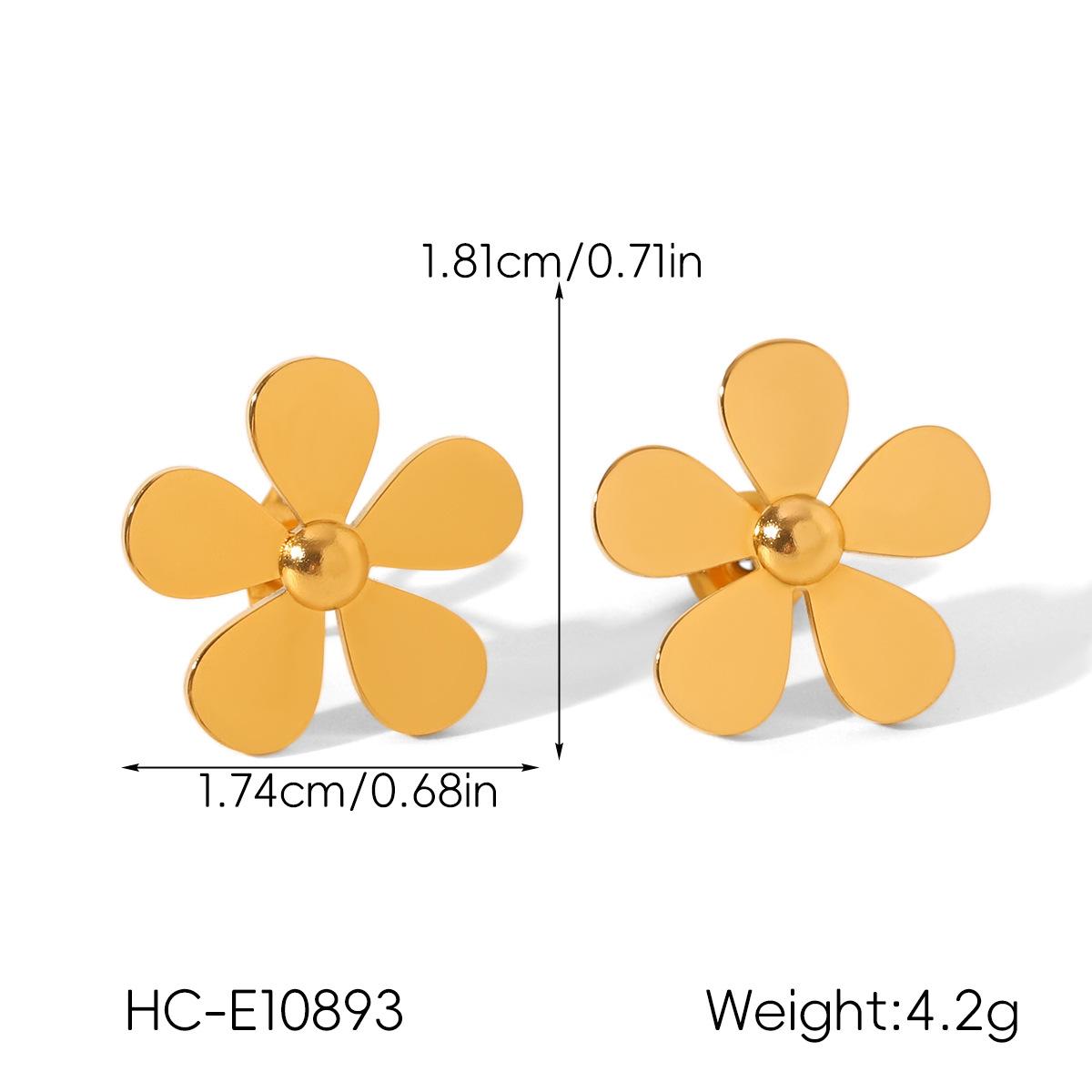 Women s Fashion Versatile Pearl Flower Stud Earrings, Western Style Ins Titanium Steel Ear Jewelry