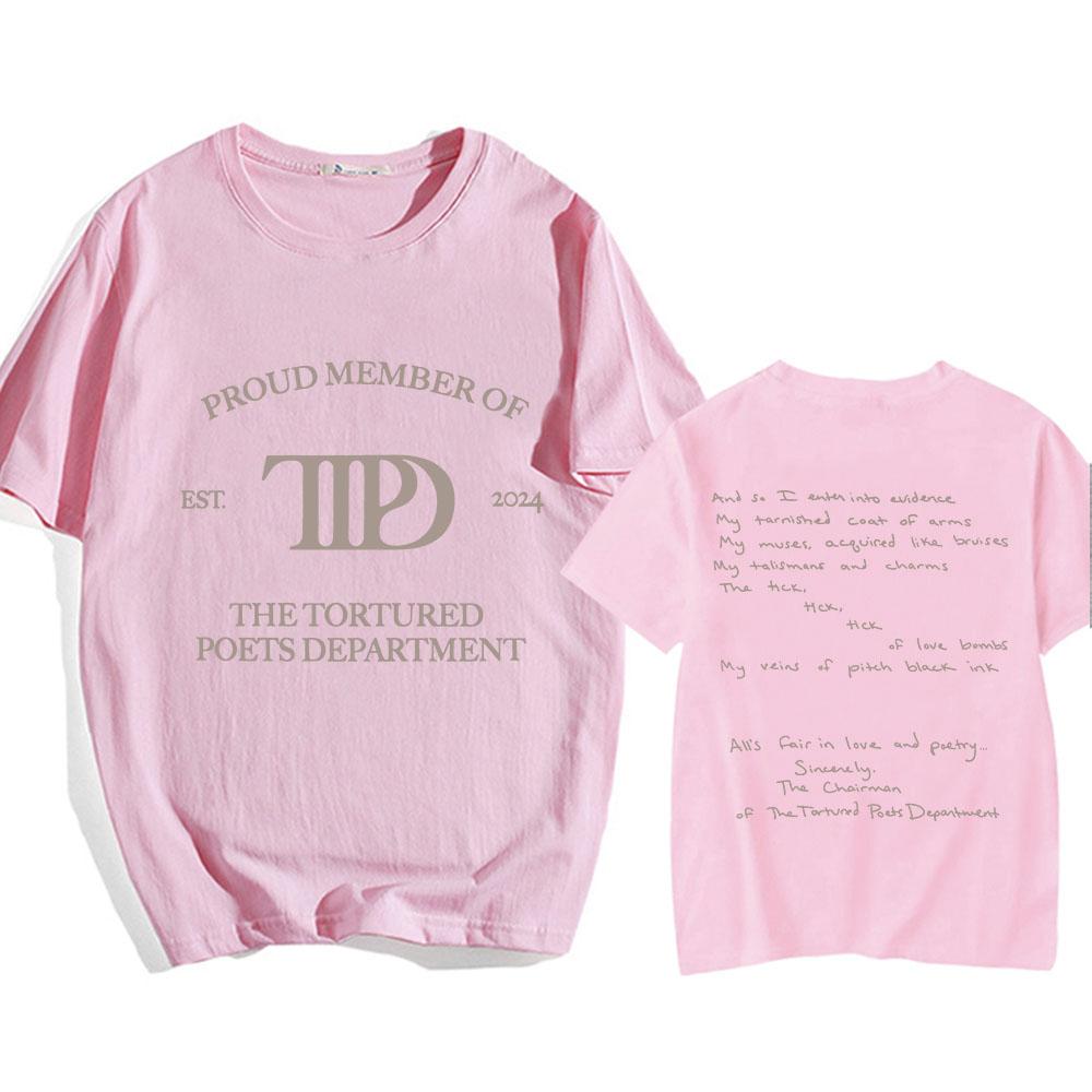 Album The Tortured Poets Department TTPD T-shirts Short Sleeve Cotton Comfortable Tee-shirt Casual Summer Men Women Tshirts Tees