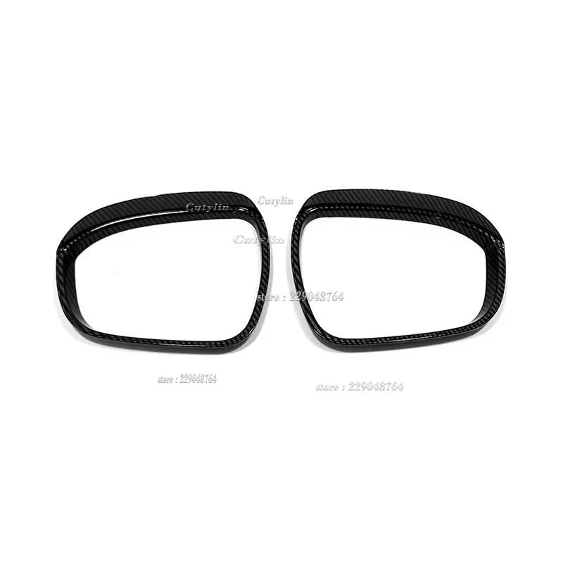 For Mitsubishi Outlander 2024 ABS Carbon Fiber Side Door Rearview Mirror Visor Cover Trims Auto Exterior Accessories