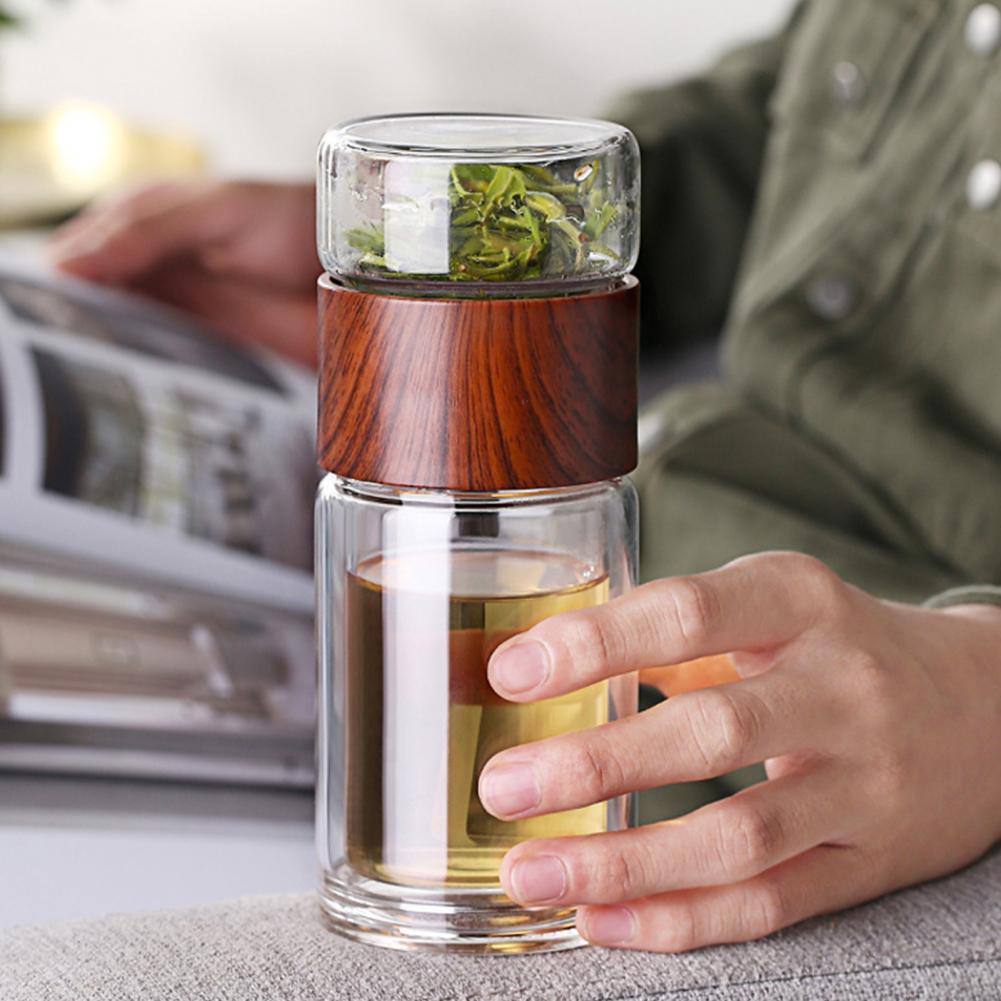 Glass Water Cup Practical Water Bottle Plastic Leak-proof Drinking Cup High Borosilicate Glass Tea Drink Bottle