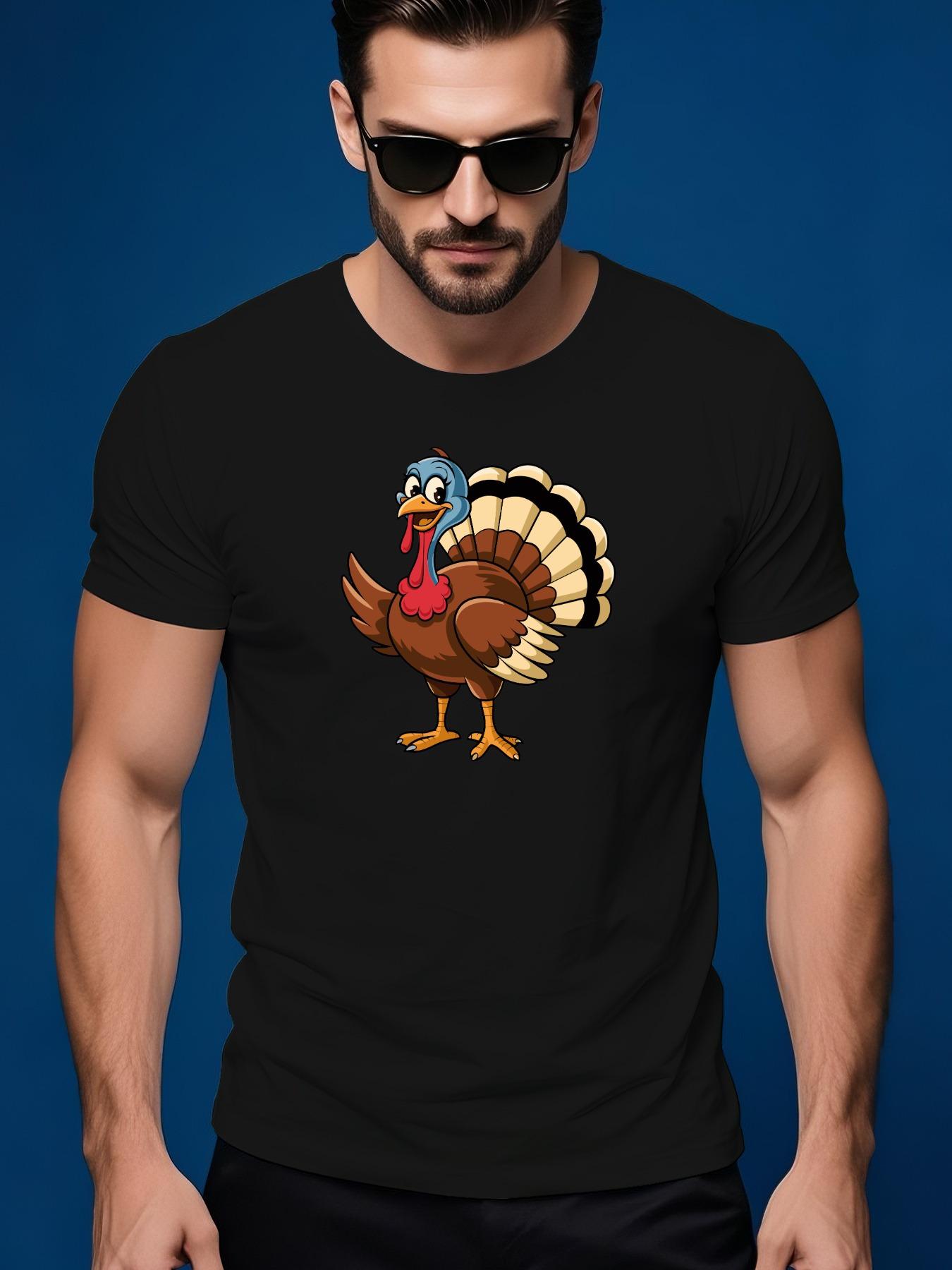 Summer Tshirt with Vibrant Peacock Design - Soft Cotton XXXXL