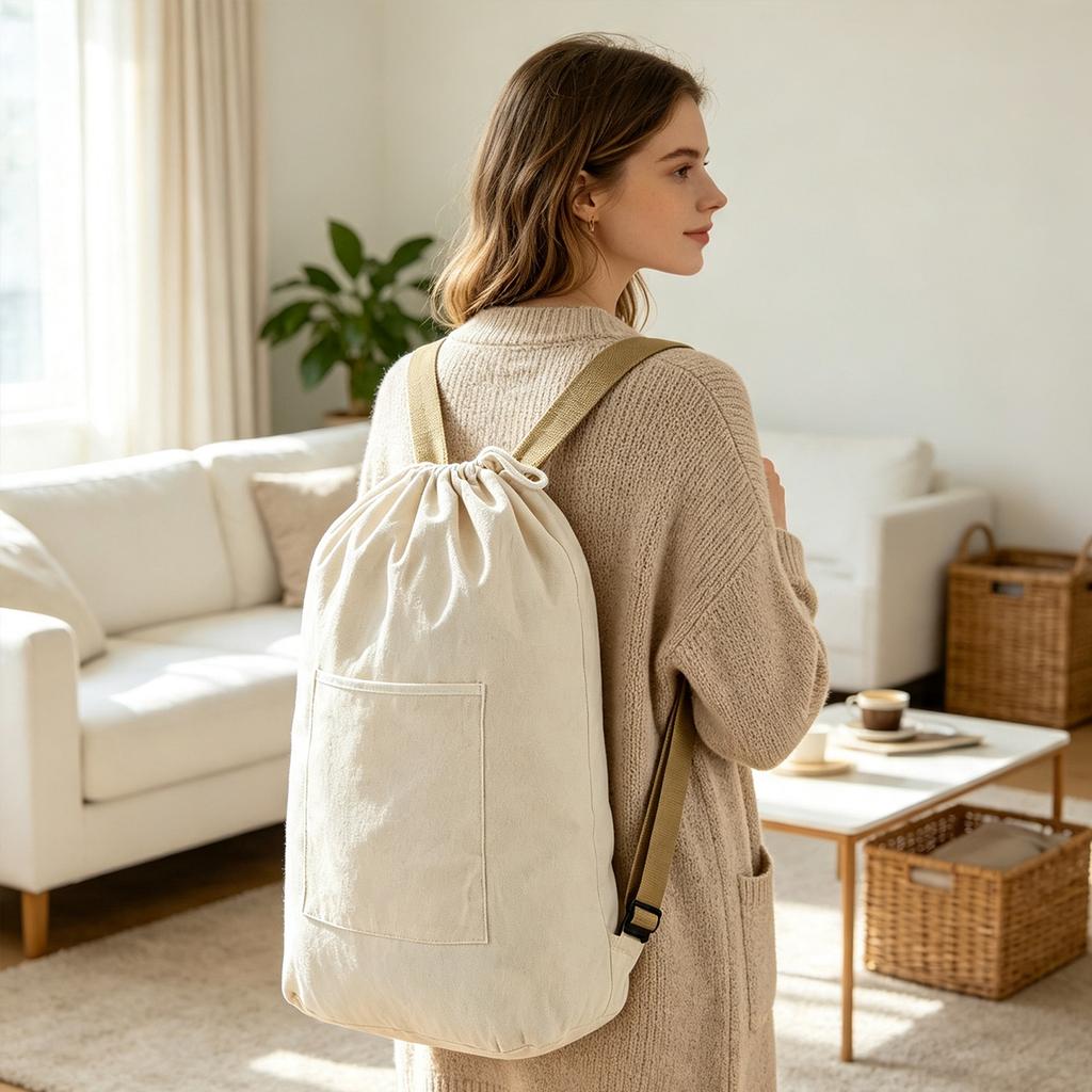 Large Capacity Drawstring Storage Bag - Multi-Functional Backpack and Hanging for Travel and Home