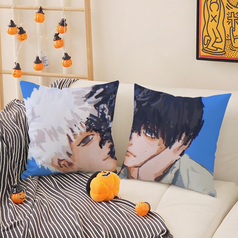 Anime The Summer Hikaru Died-D Pillow Case Silky Short Plush With Invisible Zipper Dustproof Sofa Cushion Cover For Home Decor