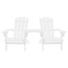 Adirondack Garden Chairs with Table Solid Fir Wood White