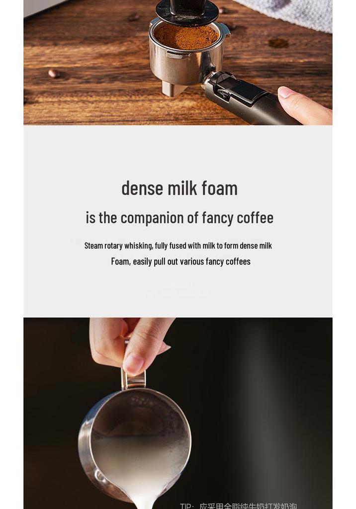 Home & Commercial Italian Semi-Automatic Coffee Machine with Fresh Grinding and Milk Frothing