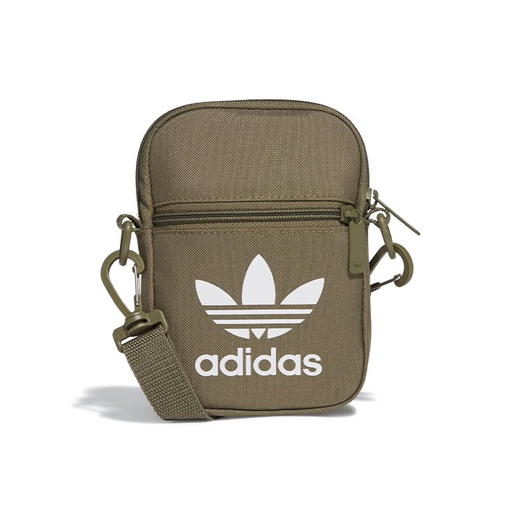 Adidas Originals Trefoil Letter Print Zipper Shoulder Bag Unisex Shoulder Bag Khaki GL7472 Khaki