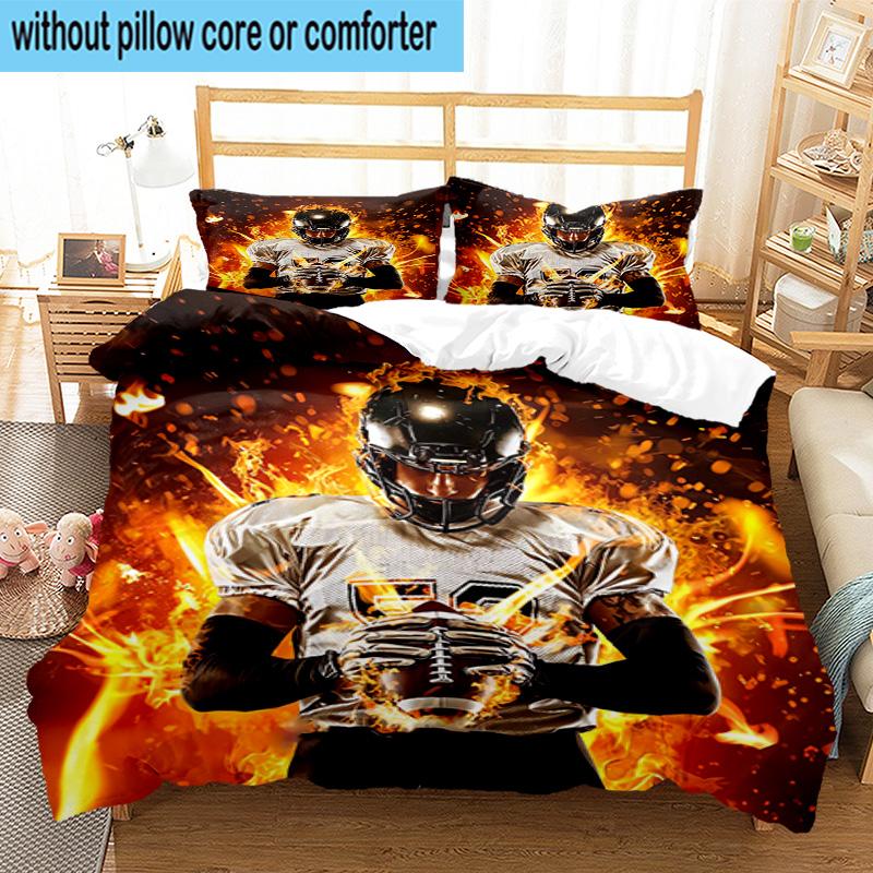 Sports Ball football Pattern 3pcs Bedding,Including 1pc Duvet Cover And 2pcs Pillowcases Perfect for Christmas,Ideal for Bedroom, Dormitory