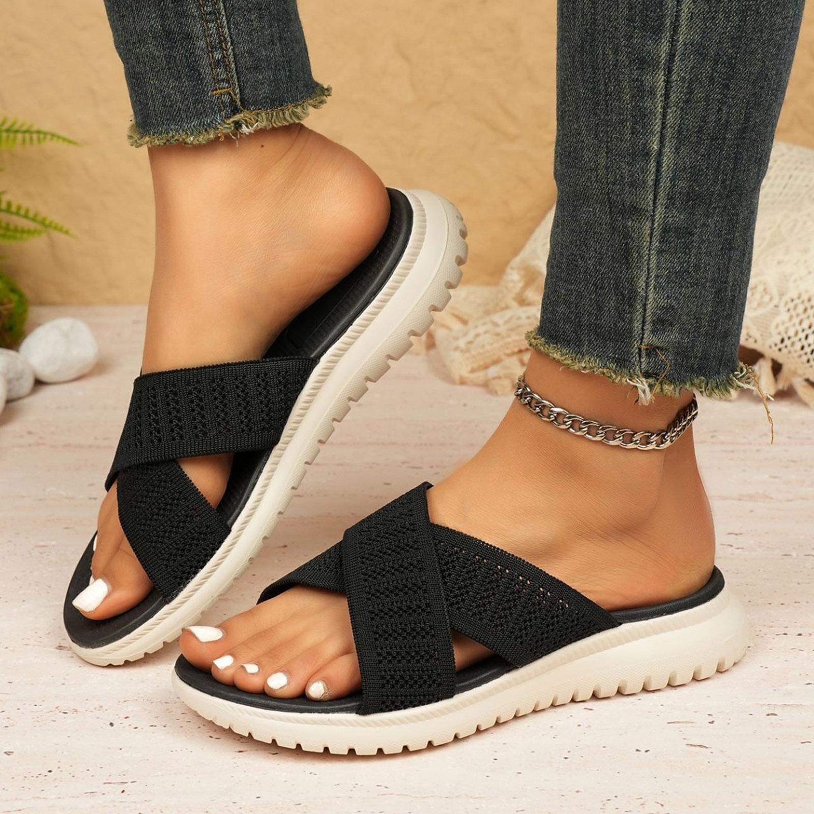 

Casual Sandals Slippers For Women S Stylish Comfortable Breathable Mesh Strap Platform Beach Sandal For Women Summer Shoes 36 чорний