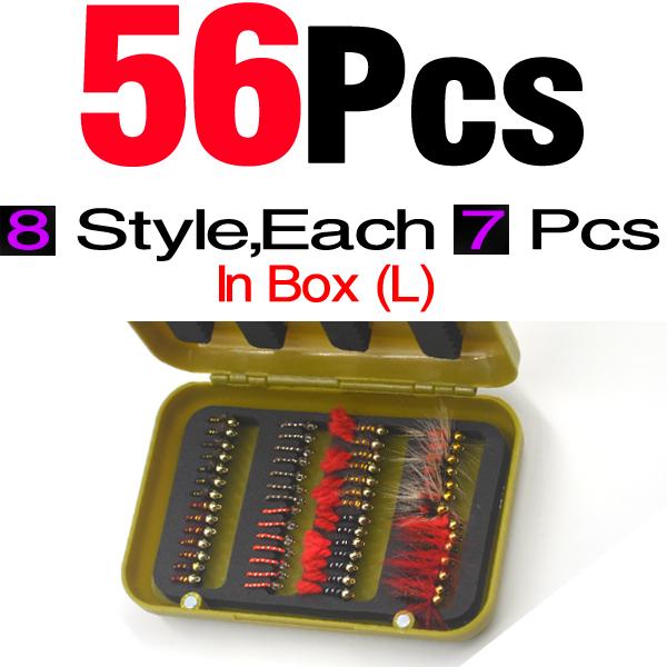 MNFT 32Pcs/Box Trout Nymph Fly Fishing Lure Dry/Wet Flies Nymphs Ice Fishing Lures Artificial Bait with Boxed