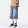 Summer Thin Tennis Denim Shorts Men's Casual Loose Old Cropped Pants
