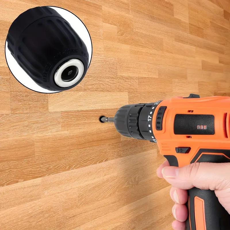 3/ 8inch Keyless Drill Chuck Adapter - Quick Connection, 0.8-10mm Hex Shank, Suitable for Impact Drivers, Non-Electric Metal Converter with 3/8-24Unf