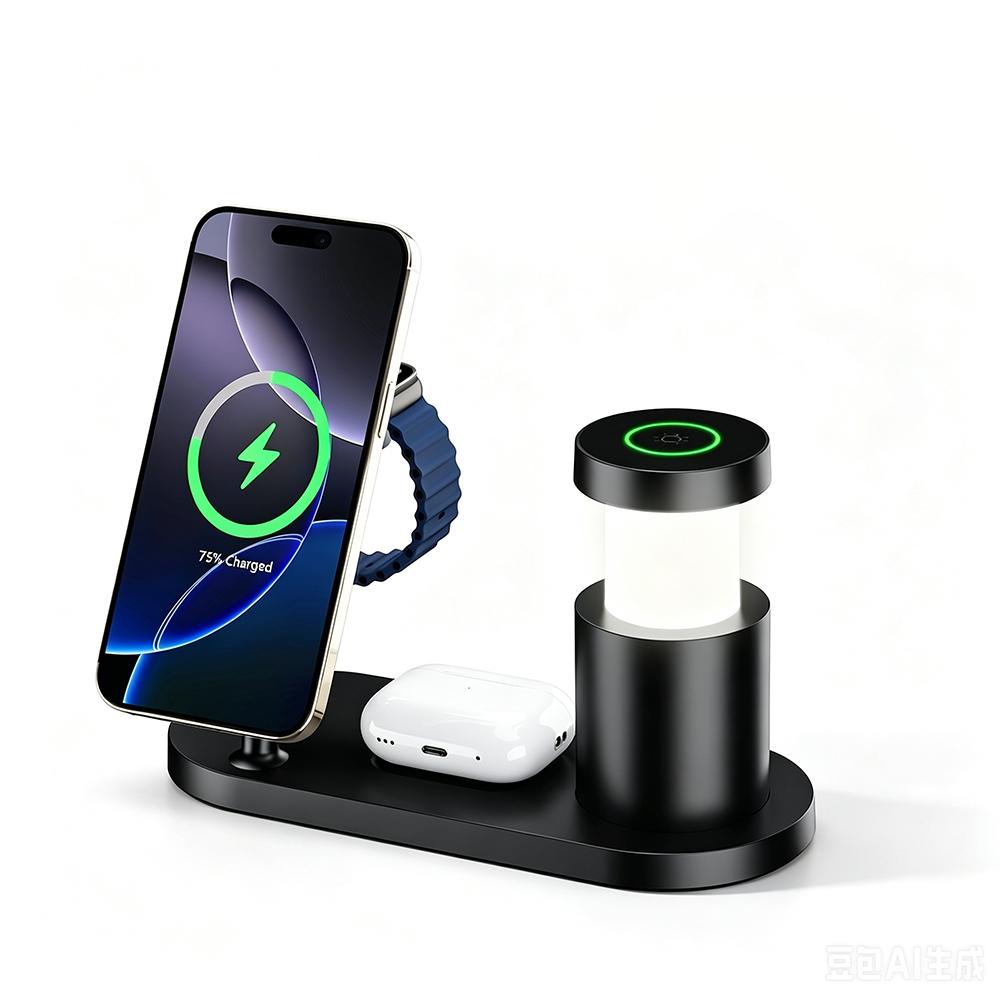 Qi2.2 25W MPP Fast Magnetic Charging Stand 4 In 1 with 45W PD Adapter Touch Control LED Desk Lamp for Apple iPhone 17 16 Pro Max