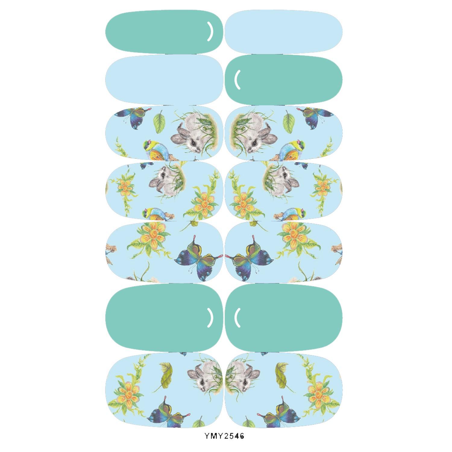 

Japanese-Style Full-Cover Waterproof Flower Nail Art Stickers (YMY2542-2553)