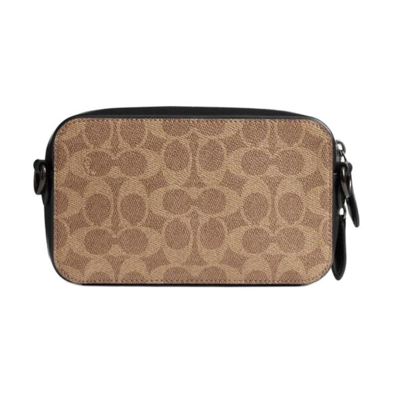 Coach 19 Classic Logo Pattern Artificial Leather and Calf Leather Shoulder Crossbody Bag Small Women’s Brown