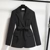 Retro Brown Suit Jacket for Women In Autumn New Loose and Versatile Casual Belt Waist-hugging Suit