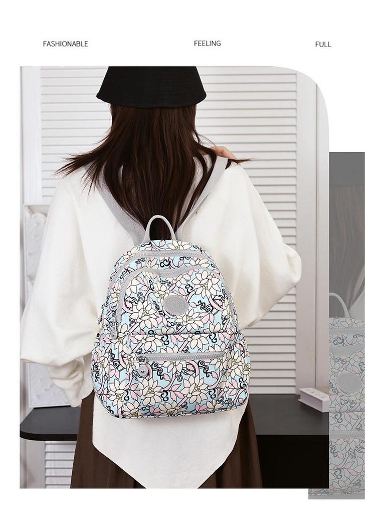 Korean Fashion Nylon Backpack for Middle-Aged & Elderly Women - Casual, Small, Travel-Friendly
