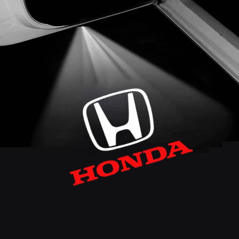 

2Pcs HD LED Car Door logo Projector Lamps Welcome Light For Honda Civic Fit Jazz GK5 Accord Pilot CRV Odyssey Passport City HRV UR-V 2017