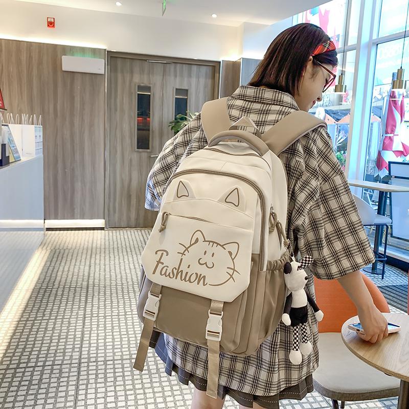 Women's Backpack Large Capacity Backpack Student Color Contrast School Bag