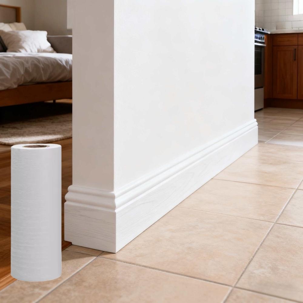 1pc 5mX20cm Self-adhesive Wall Trim Line Skirting Border Waterproof Baseboard Wallpaper Sticker for Living Room Home Decoration