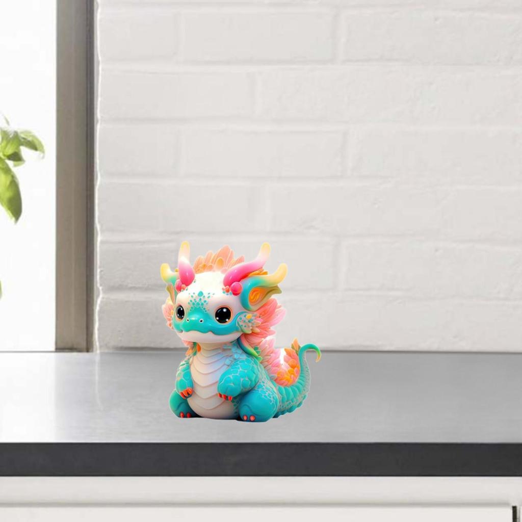 Dragon Figurine Resin Sculpture for Home Accent Tabletop Display