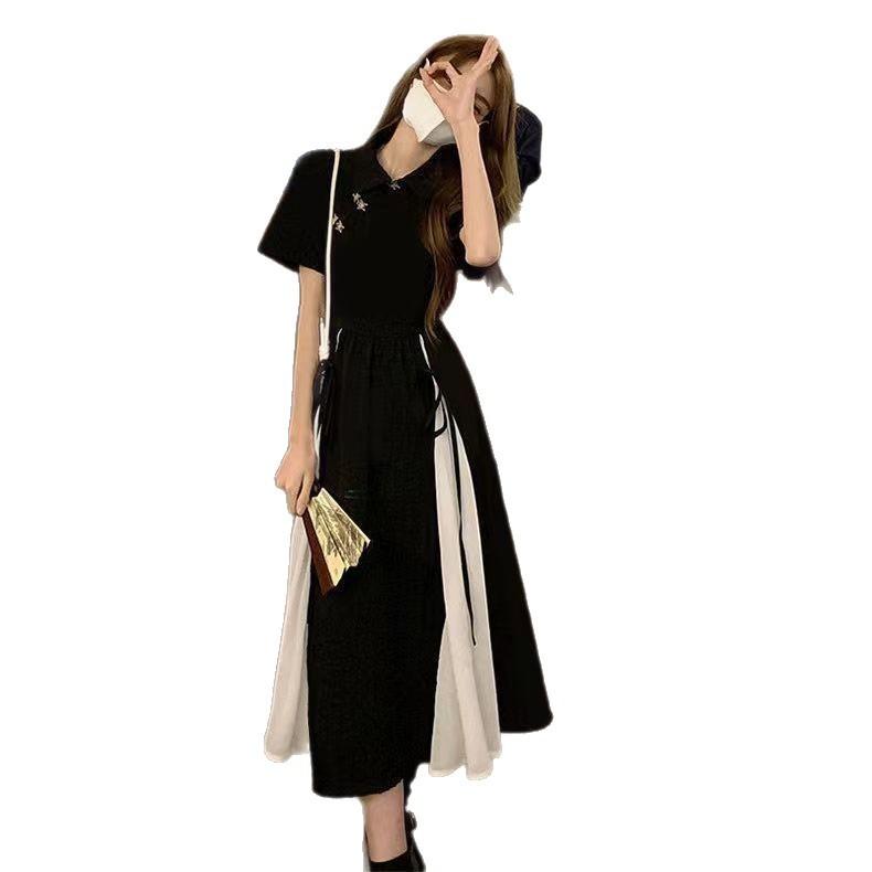 Sommer neu neu Chinesischer Stil verbesserter Cheongsam Rock große Größe sanfter nationaler Stil Teepause Design Hepburn kleines Schwarzes Kleid