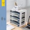 Desktop File Organizer with Storage Boxes and Book Stand