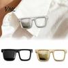 Clothing Accessory Eyeglasses Holder Brooch Pin, Zinc Alloy Square Frame Glasses Collar Pin Eyewear Hanger Clothes Decoration Accessories for