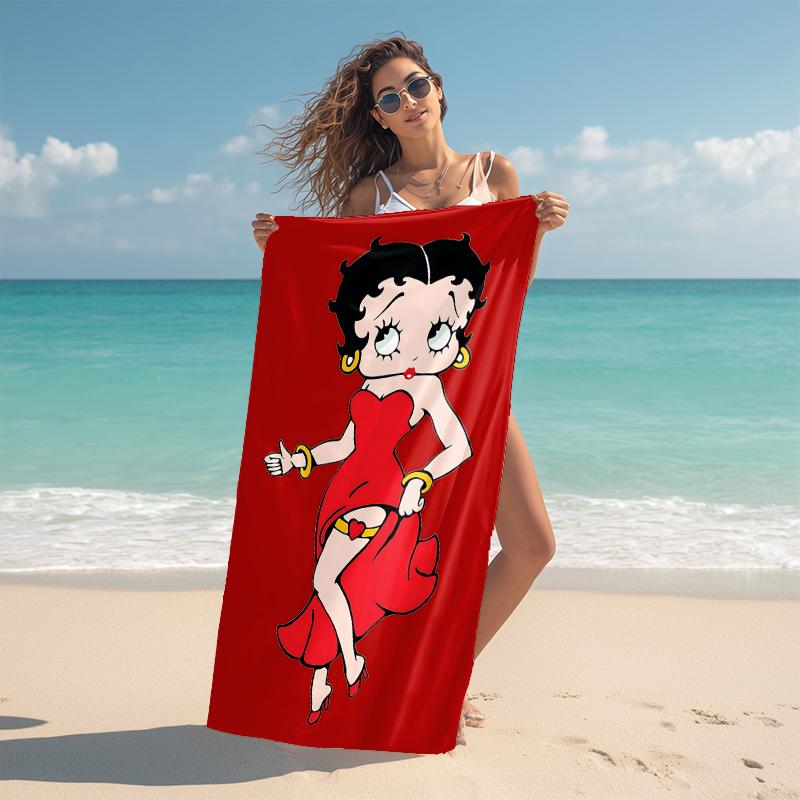 1Pc Betty Boop Dress Beach Towel Microfiber Beach Towel Thin Absorbent For Beach Swimming Yoga Bath Sports 09176