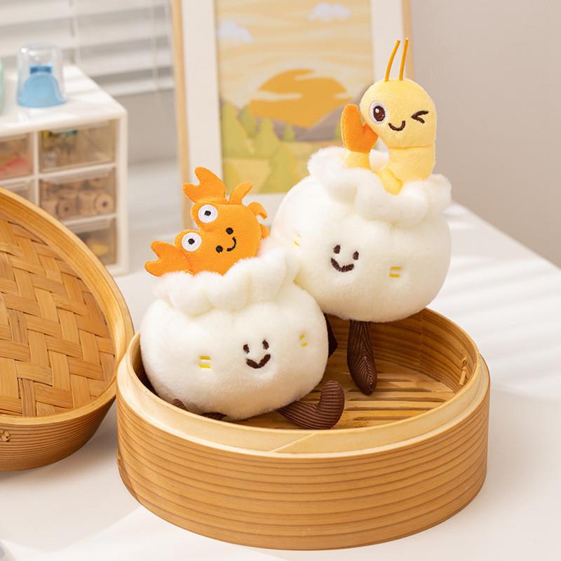 Plush Crab And Shrimp Steamed Bun Toys For Kids Home Decor And Collection