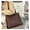 Simple Style Large Capacity Faux Leather Tote Bag for Women Solid Color Casual Shoulder Handbag