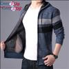 Cozy Up Men's Knitwear with Plush Thickened Zipper Hooded Jacket Loose Casual Cardigan