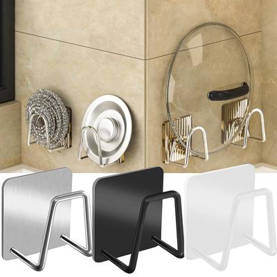 Estante de fregadero de acero inoxidable, soporte para esponjas, drenaje adhesivo sin perforaciones, estante de secado, ganchos de pared para cocina, accesorios, organizador de almacenamiento