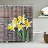 Plant Flowers Trees Green Leaves Bathroom Shower Curtains Frabic Waterproof Polyester Bath Curtain With 12 Hooks