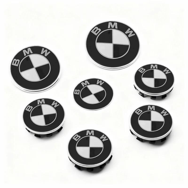7Pcs Steering Wheel Center Sticker Front Rear Car Badge Wheel Hub Center Cover For BMW M X1F48 E12 F22 F87 X3F25 E61 F16 G15