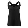 Women Vest V-neck Sleeveless Lace Sling Tops Solid Color Loose Fit Commuter Style Summer Vest Daily Wear