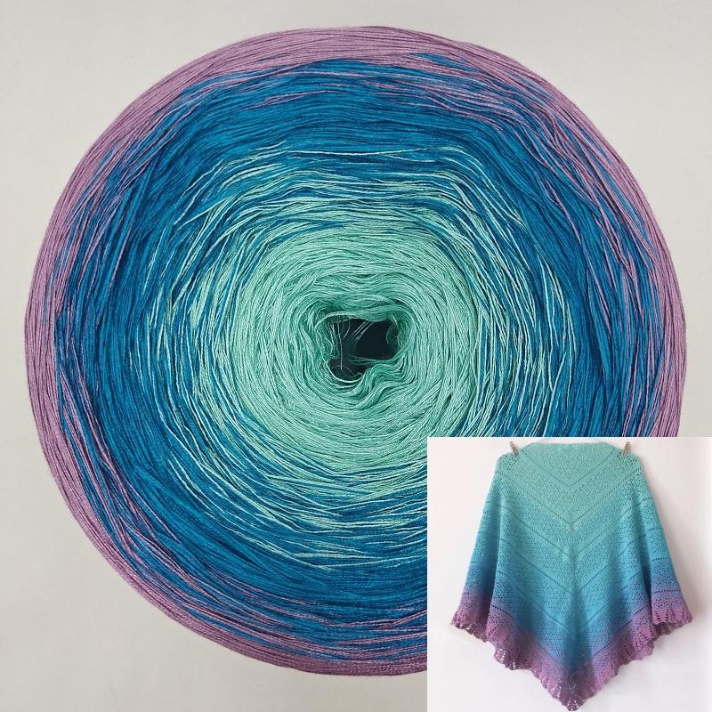 300g Mercerized Cotton Yarn Gradient Color Long Section Dyed Hand Wound Mixed Strand Cake Thread DIY Hand Knitted Shawl Scarf